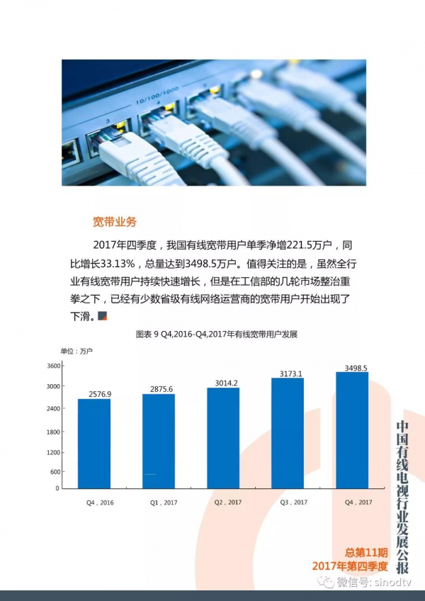 2017年第四季度有线电视行业发展公报