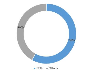 2018年有线双向网改市场中FTTH技术的市场份额接近60%