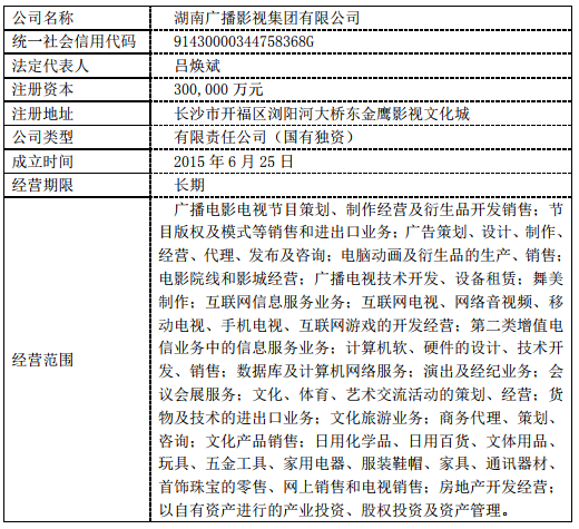 湖南广电网络100%股权无偿划转湖南广播电视台