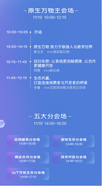 11月19日召开 2020 vivo开发者大会报名正式开启