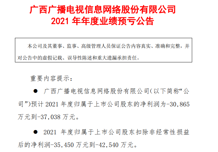 【资本】快看！这三家广电上市公司的2021年业绩预告出炉