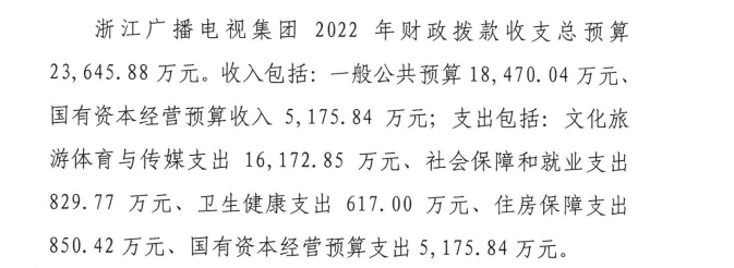 多家广播电视台公布2022预算