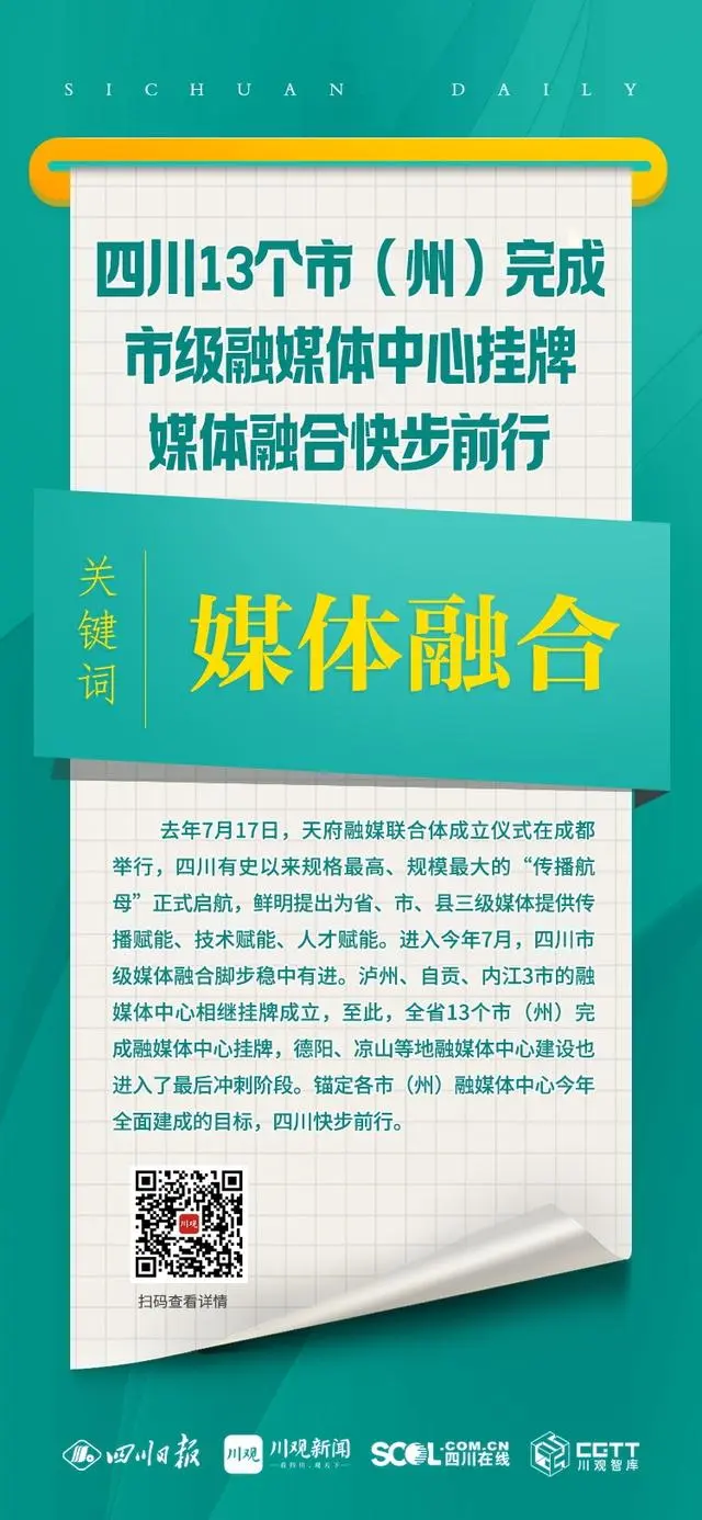 四川13个市（州）完成市级融媒体中心挂牌，媒体融合快步前行