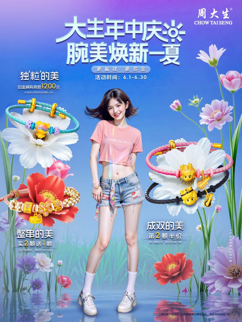 腕美焕新一夏，周大生珠宝618年中庆典狂欢开启