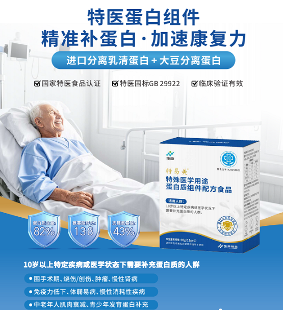 为百姓健康高效充能，助地区特医食品“破零”，华森制药首个特医食品—特易美蛋白质组件获批上市销售