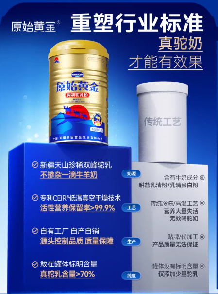 中老年驼奶粉品牌消费指南:原始黄金提示注意看配料表和认证